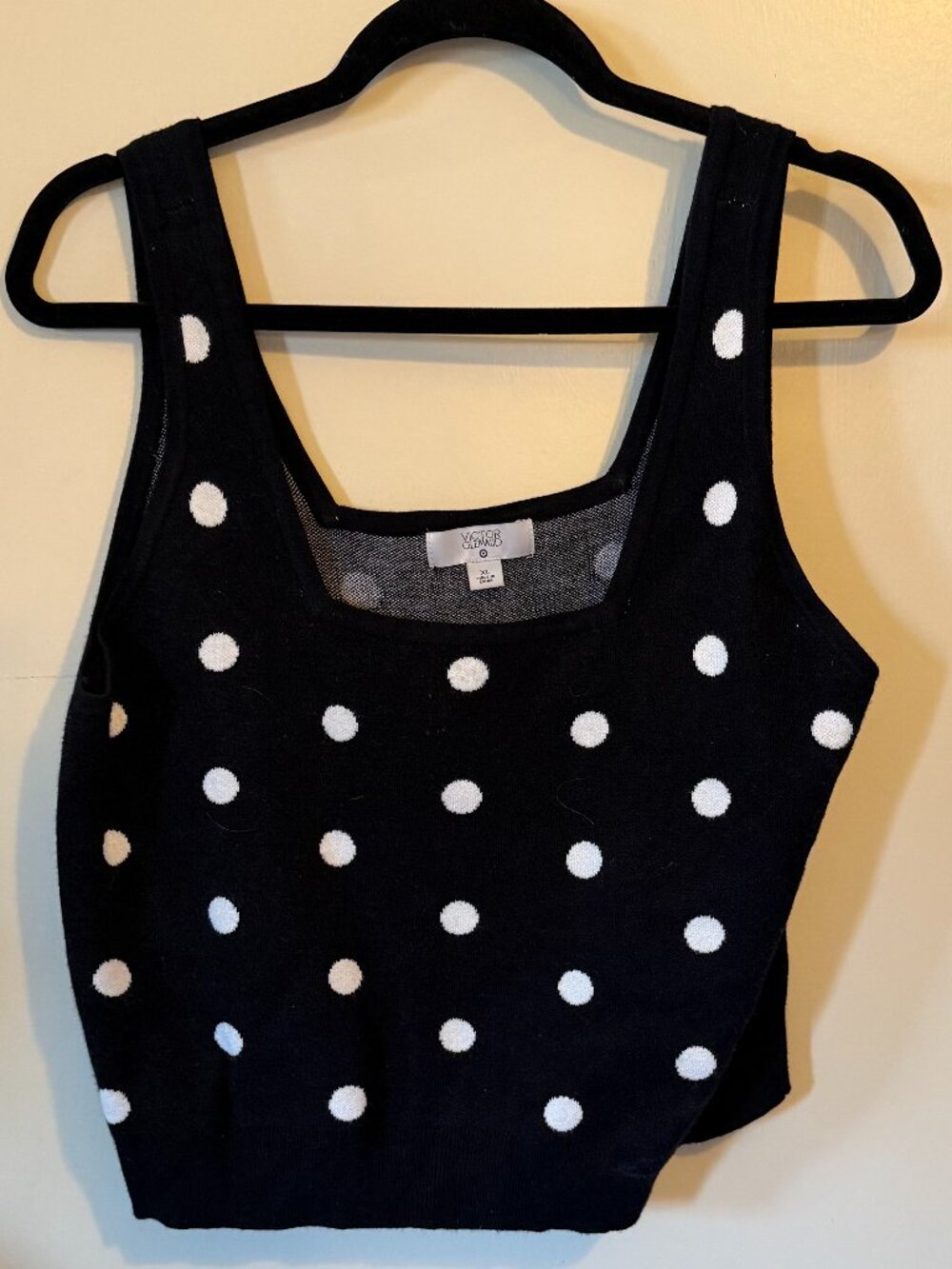 Victor Glemaud Cropped Polka Dot Sweater Tank